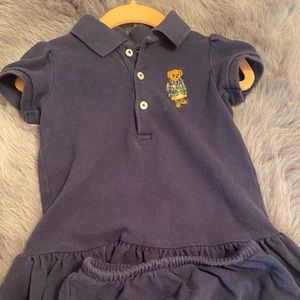 Polo Baby Dress and Bloomers Navy